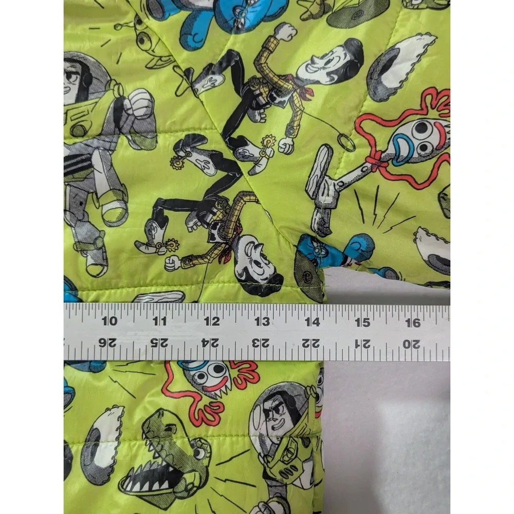 Disney Pixar Toy Story Kids Puffer Jacket‎ Size 4 Green Buzz Woody Forky Rex
